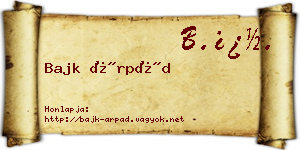 Bajk Árpád névjegykártya
